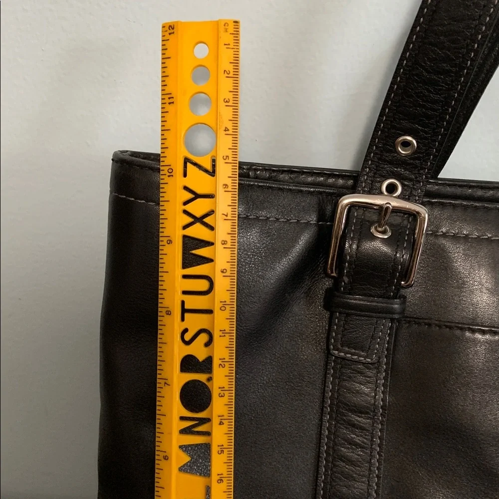 Coach Hampton Black Leather Tote Bag #F10194 - Picture 10 of 13